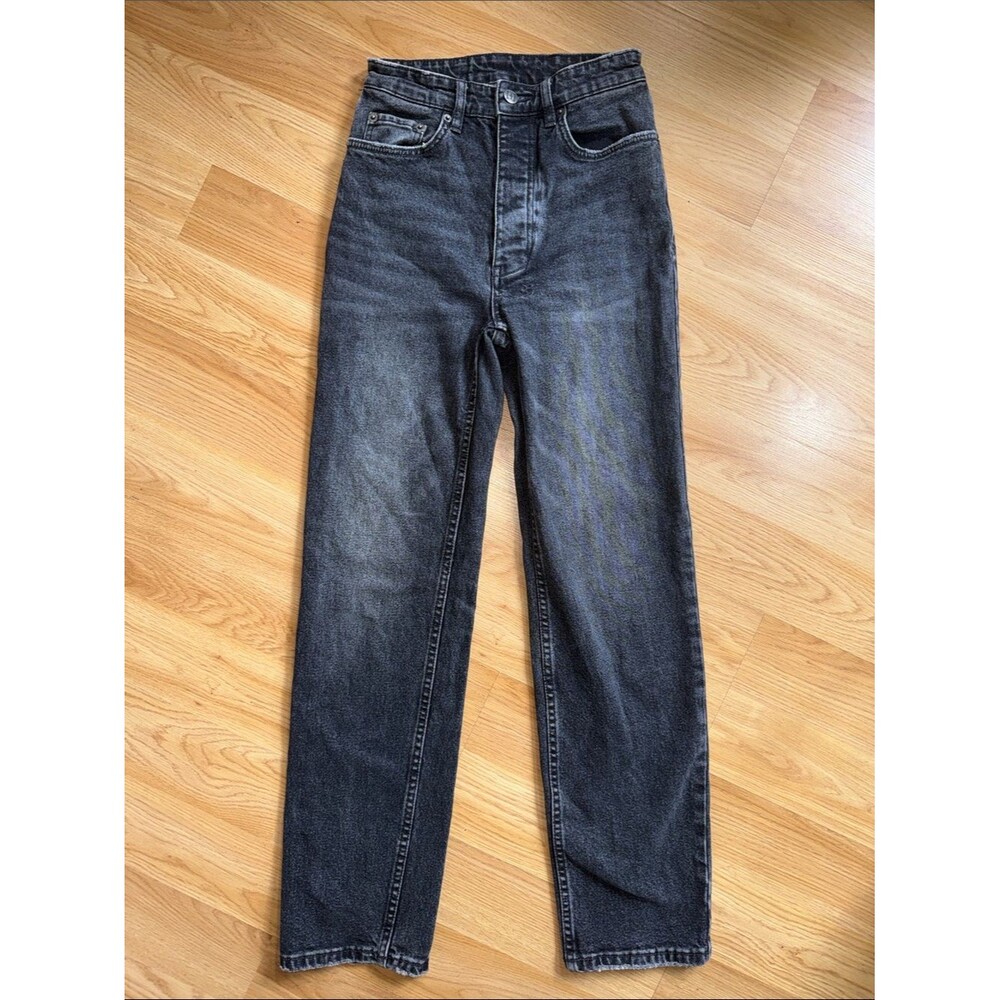 Ksubi Black Straight Leg Jeans Button fly Size 23 High Rise